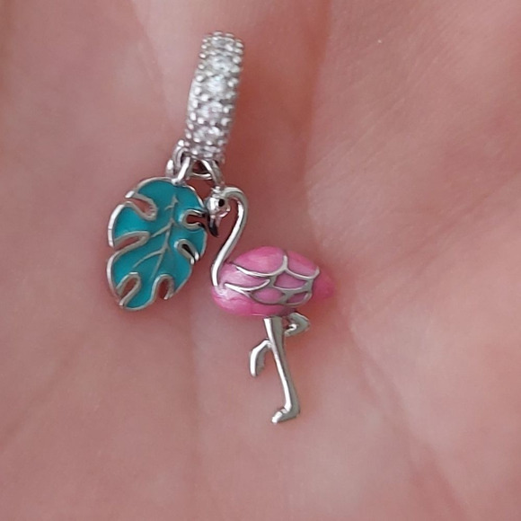 925 Sterling Silver Flamingo Charm - Picture 5 of 8